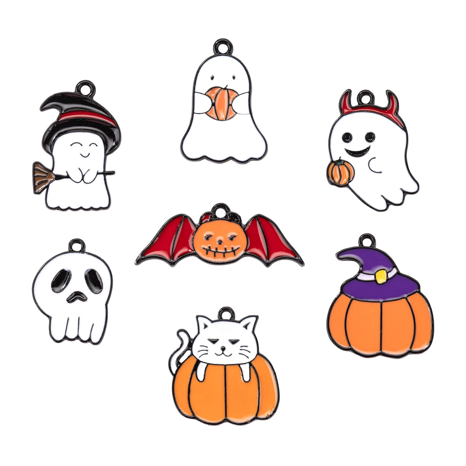 Halloween Theme Alloy Enamel Charms Pendants for Jewelry Making