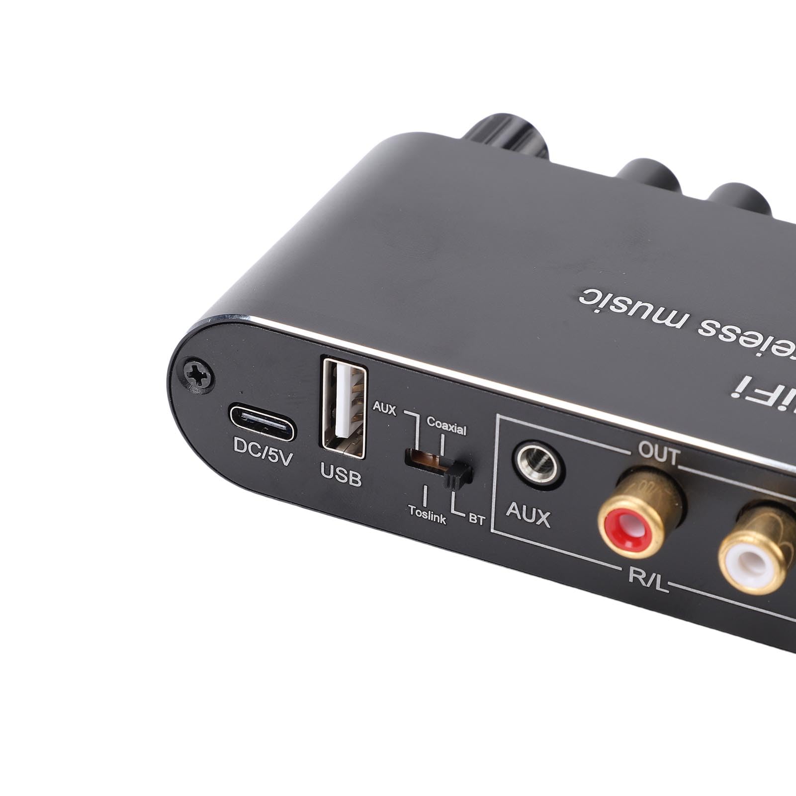 Elprico Convertisseur Numérique à Analogique, Récepteur Bluetooth 5.1 avec Entrées USB Coaxiales Optiques, Adaptateur Sonore Numérique pour Le Système Stéréo Domestique