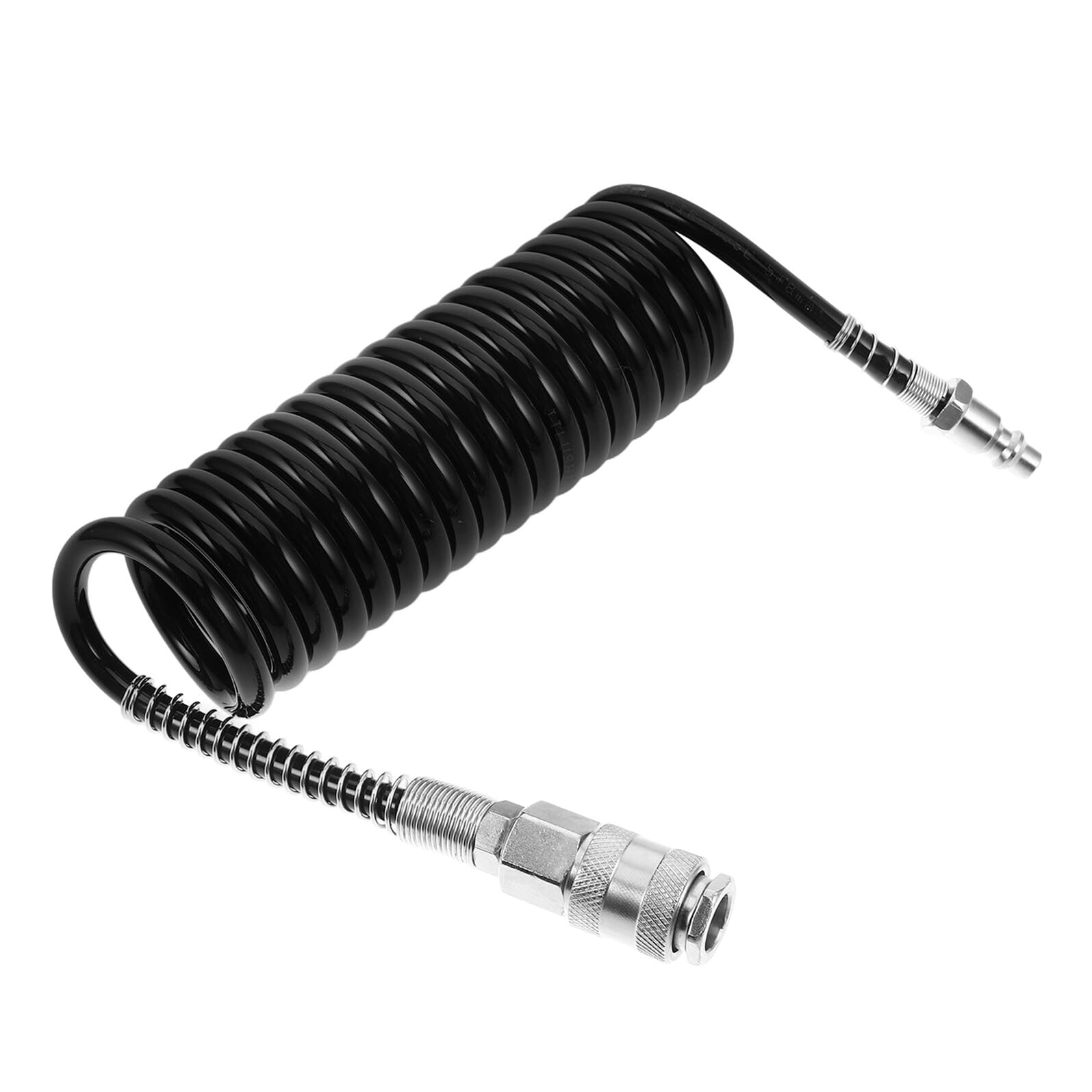 Tuyau pneumatique spiralé raccord triformat flexible air comprimé universel