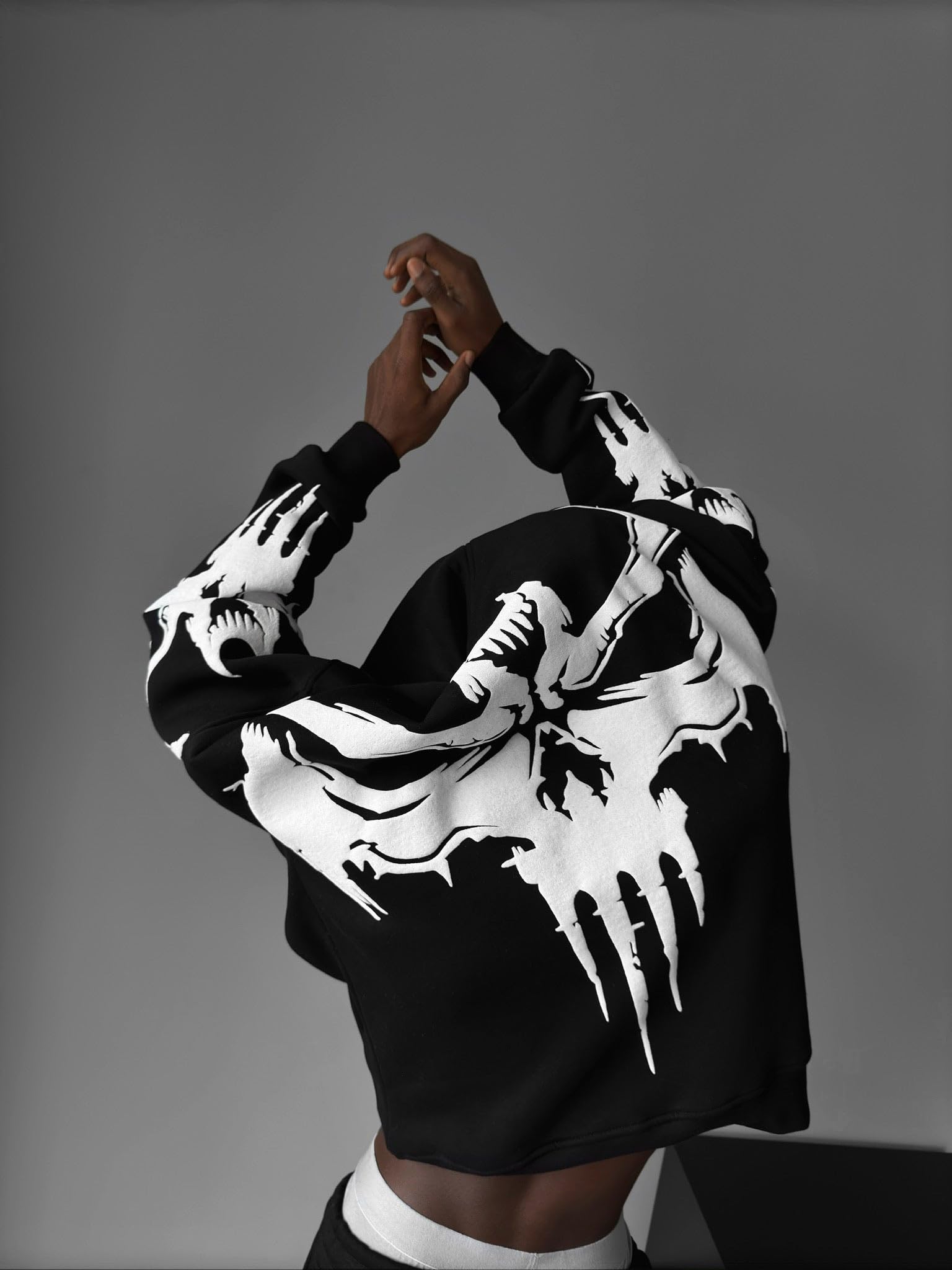 Sweat à capuche surdimensionné Ghost - Noir