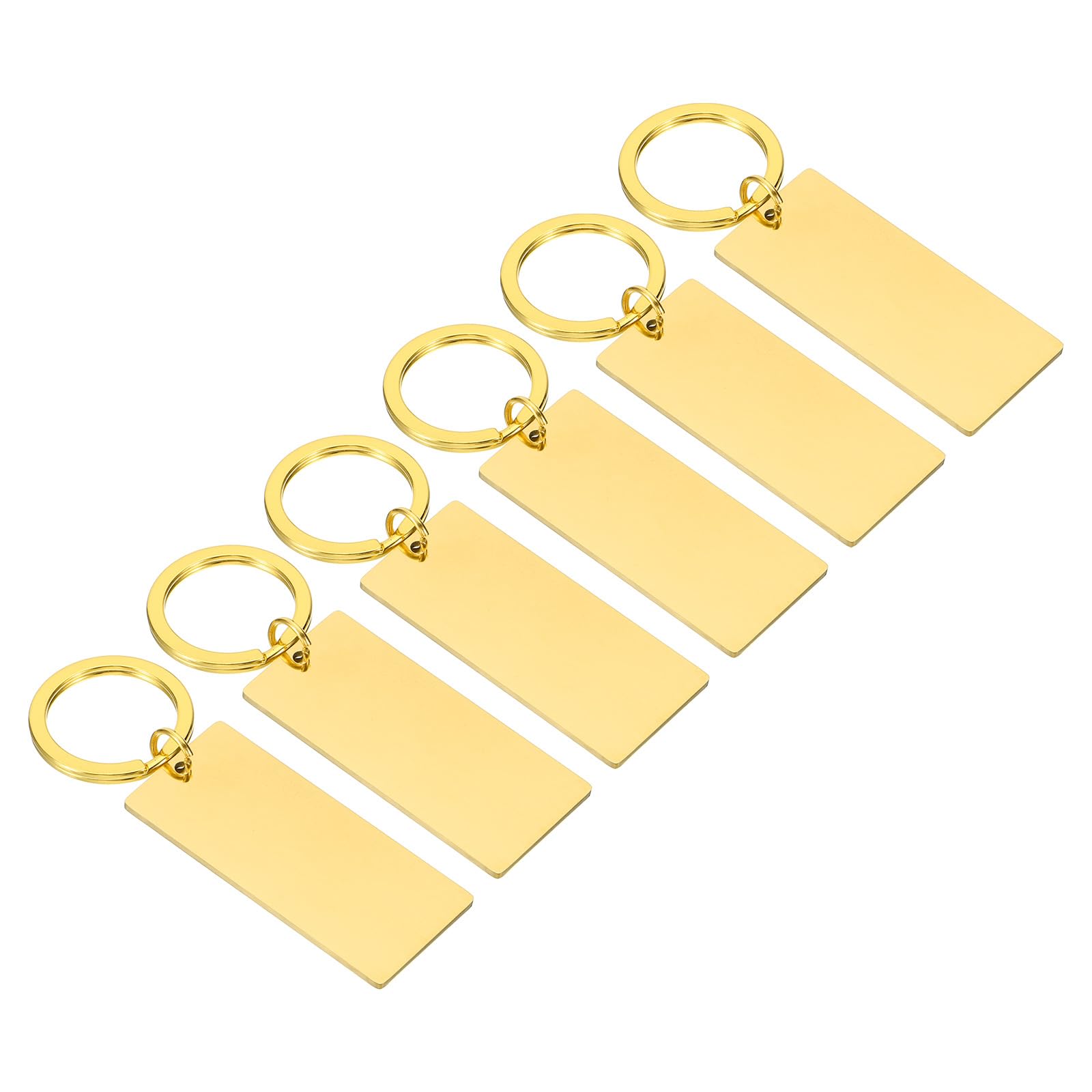 PATIKIL 6Pcs Metal Stamping Blanks, Metal Keychain Blanks