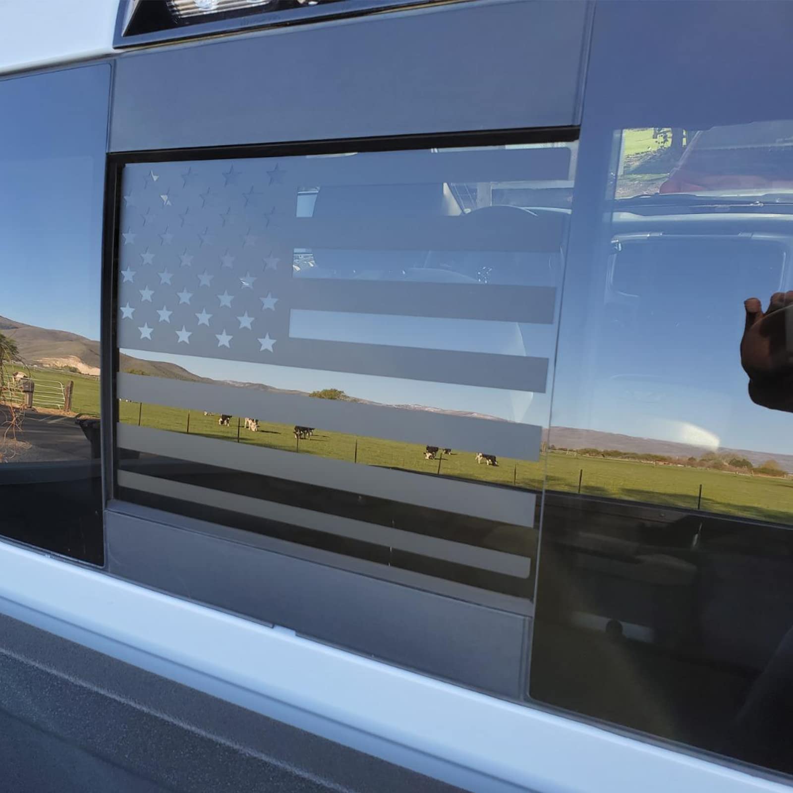 Buy Rear Middle Window American Flag Decals, Compatible with Dodge Ram