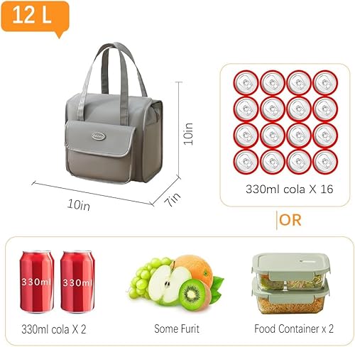 Miniatura 2 de Bolsa de almuerzo para mujeres y hombres, lonchera reutilizable aislada, bolsas de almacenamiento de alimentos para oficina o picnic, viajes, al