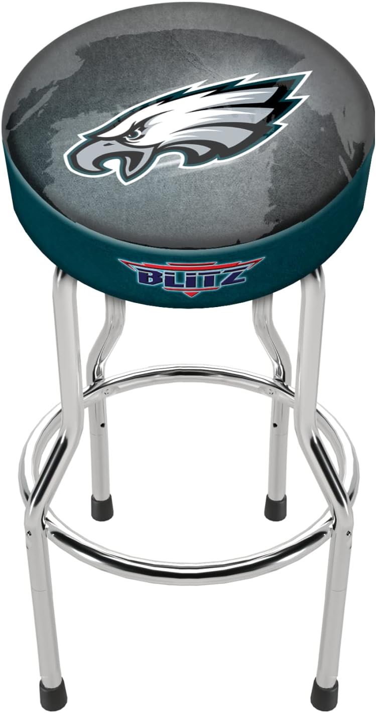 Philadelphia Eagles Adjustable Chrome Metal Pub Stool with Foam Seat