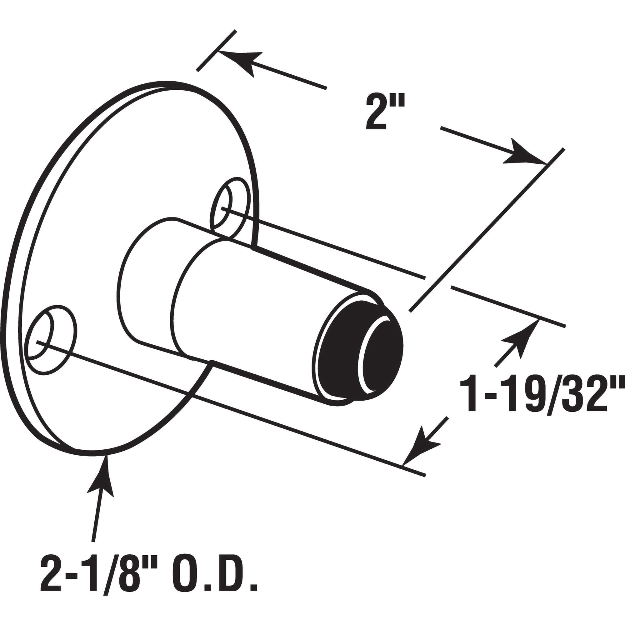Sentry suministro 656 – 9492 tope para puerta, 2 en. Proyección, fundido acero inoxidable, acabado satinado, punta de goma, pack de 1