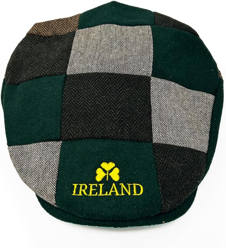 Carrolls Irish Gifts Man of Aran Patch Design Cap with Embroidered Gold Shamrock