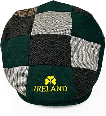 Carrolls Irish Gifts Man of Aran Patch Design Cap with Embroidered Gold Shamrock