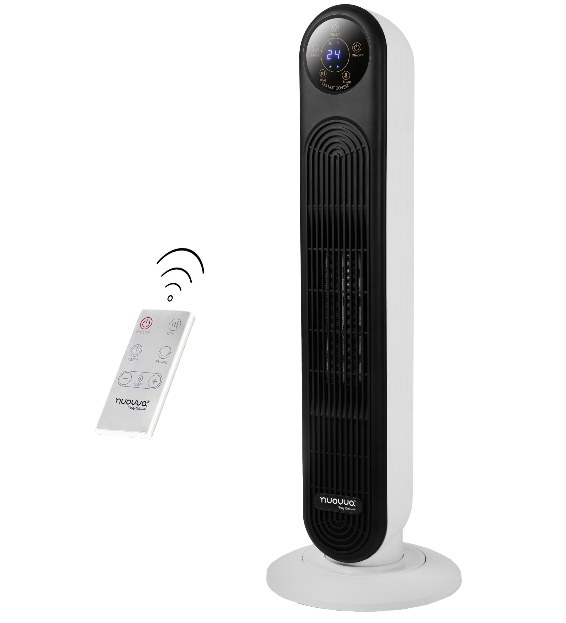 Electric Heater Energy Efficient – Heaters for Home Low Energy – Silent Oscillating Ceramic Fan Heater – Touch Screen, 2000W Tower Halogen Heater Fan With Remote Control – by Nuovva