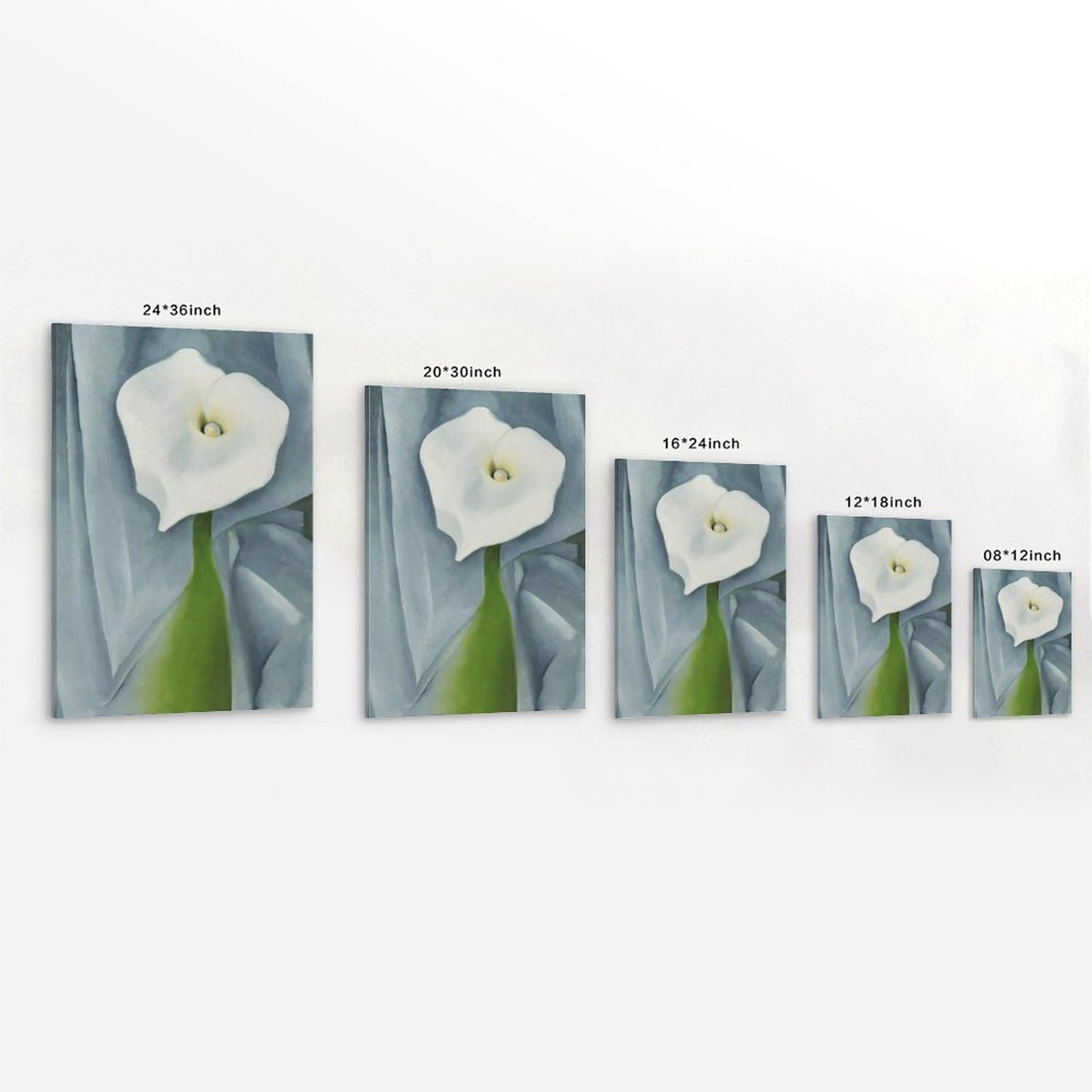 Géorgia O'Kéeffe Künstlerische Arbeit (Calla-Lilie auf Grau), Poster, ästhetischer Wandbehang, Kunstdruck, Fotofarbe für Schlafzimmer, Dekoration, 40 x 60 cm