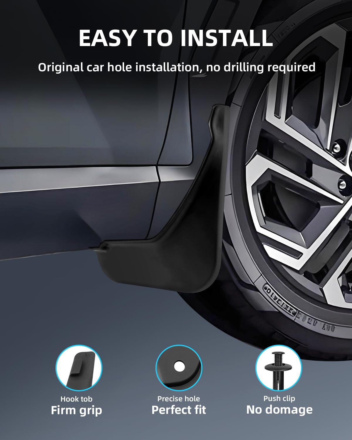 Guardabarros para Hyunda-i Tucson NX4 2024 2023 2022 2021, Faldillas Antibarro Delantero y Trasero con Tornillos de Montaje, Accesorios Protectores contra Salpicaduras [4 Piezas]