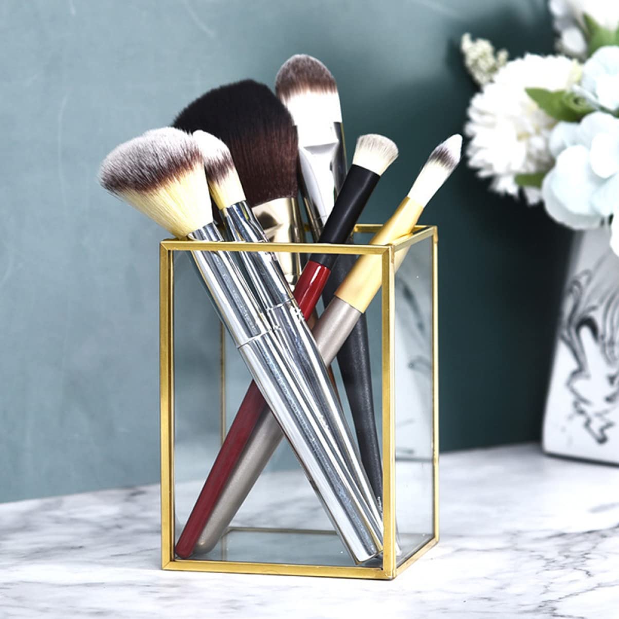 VICASKY 1pezzi Scatola Porta Pennelli per Trucco Contenitore per Pennelli Cosmetici di Secchiello per Strumenti Cosmetici Contenitore per Ombretto Design Creativo e Leggero
