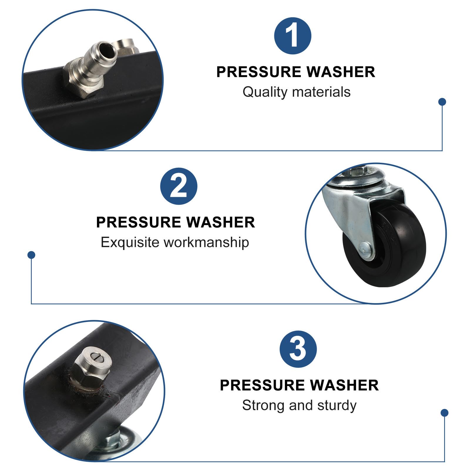 Brosse pour Châssis de Voiture Haute Pression Roue Pivotante