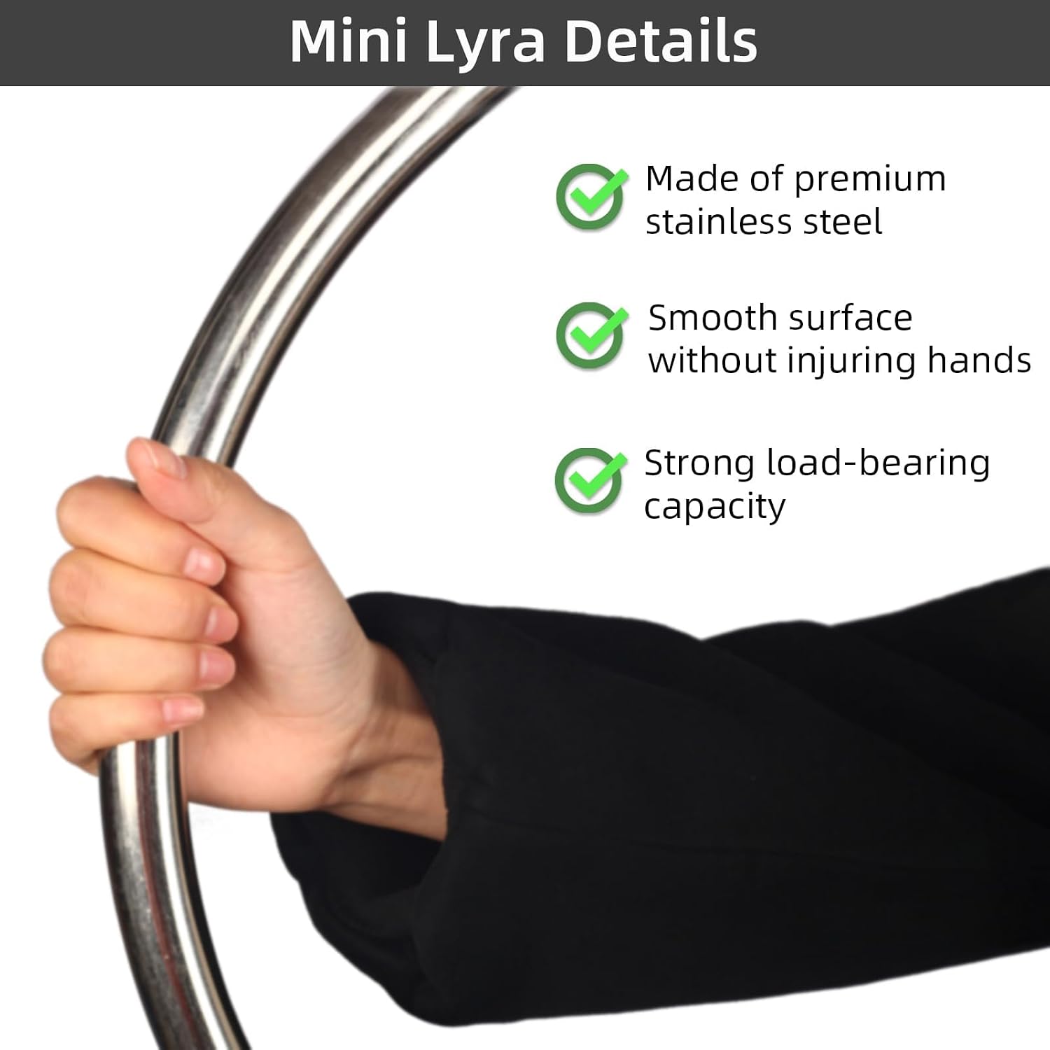 PRIOR FITNESS Mini Aerial Lyra Hoop,SGS Certified Small 19in Aerial Hoop