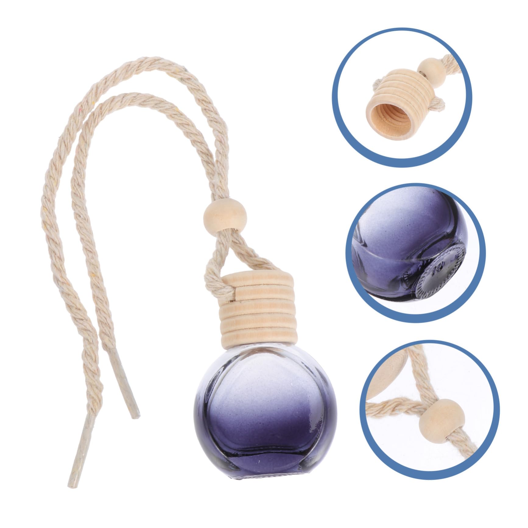 Sosoport Profumatore Macchina Vuoto in Vetro Nero 8ml Corda di Cotone 20 Pezzi, Decorazione Auto Sospesa per Interni, Ornamento Rilassante Contro Stress e Fatica