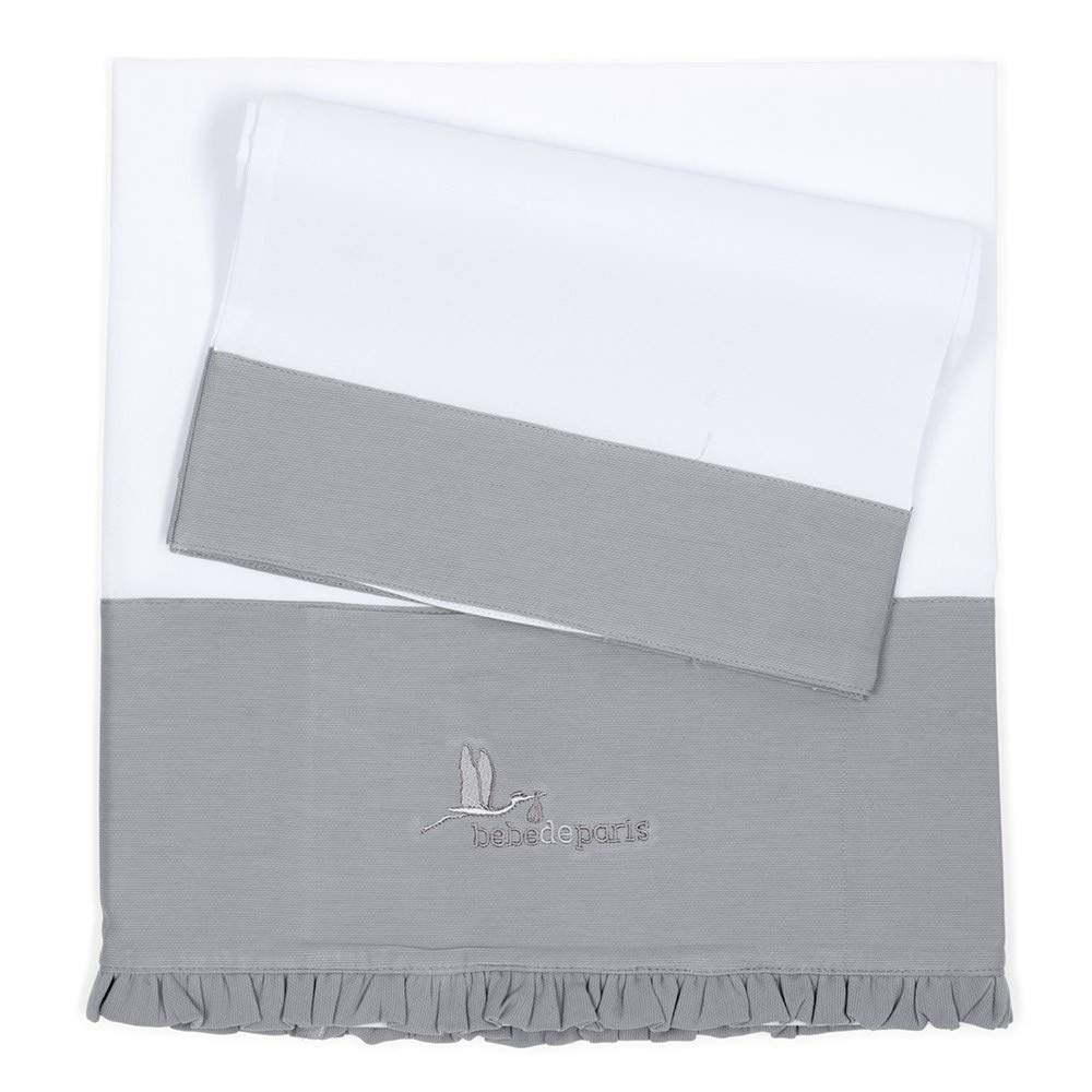 Regalos para Bebes Recien Nacidos Personalizados | Canastilla Bebe Recien Nacido con Manta Bordada | Ideal para Baby Shower | 3 a 6 Meses (Gris) | BebeDeParis