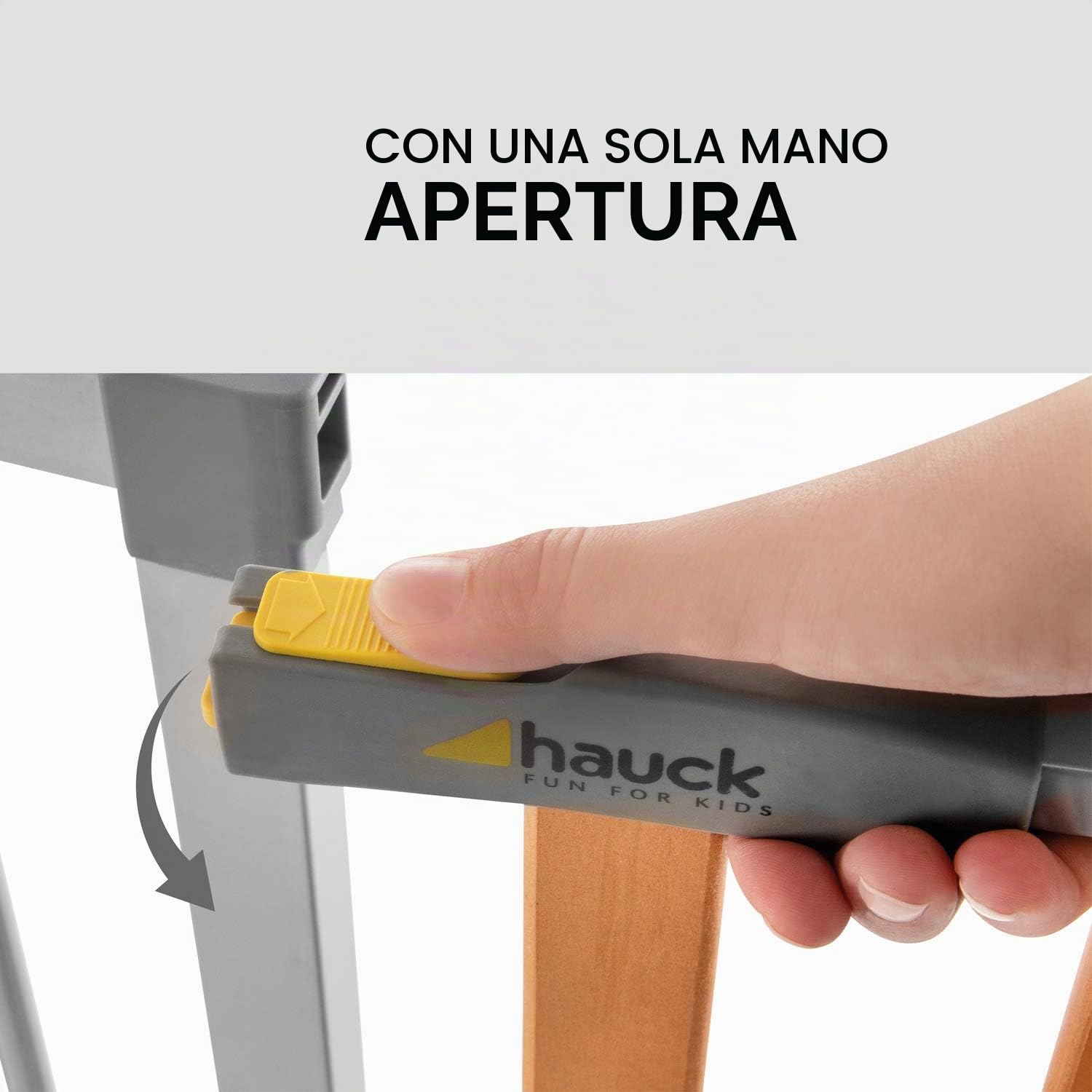 Hauck Barrera de Seguridad de Niños para Puertas y Escaleras Wood Lock 2 Safety incl. Extension 9 cm, Sin Agujeros, 84-89 cm, Metal y Madera (597392)