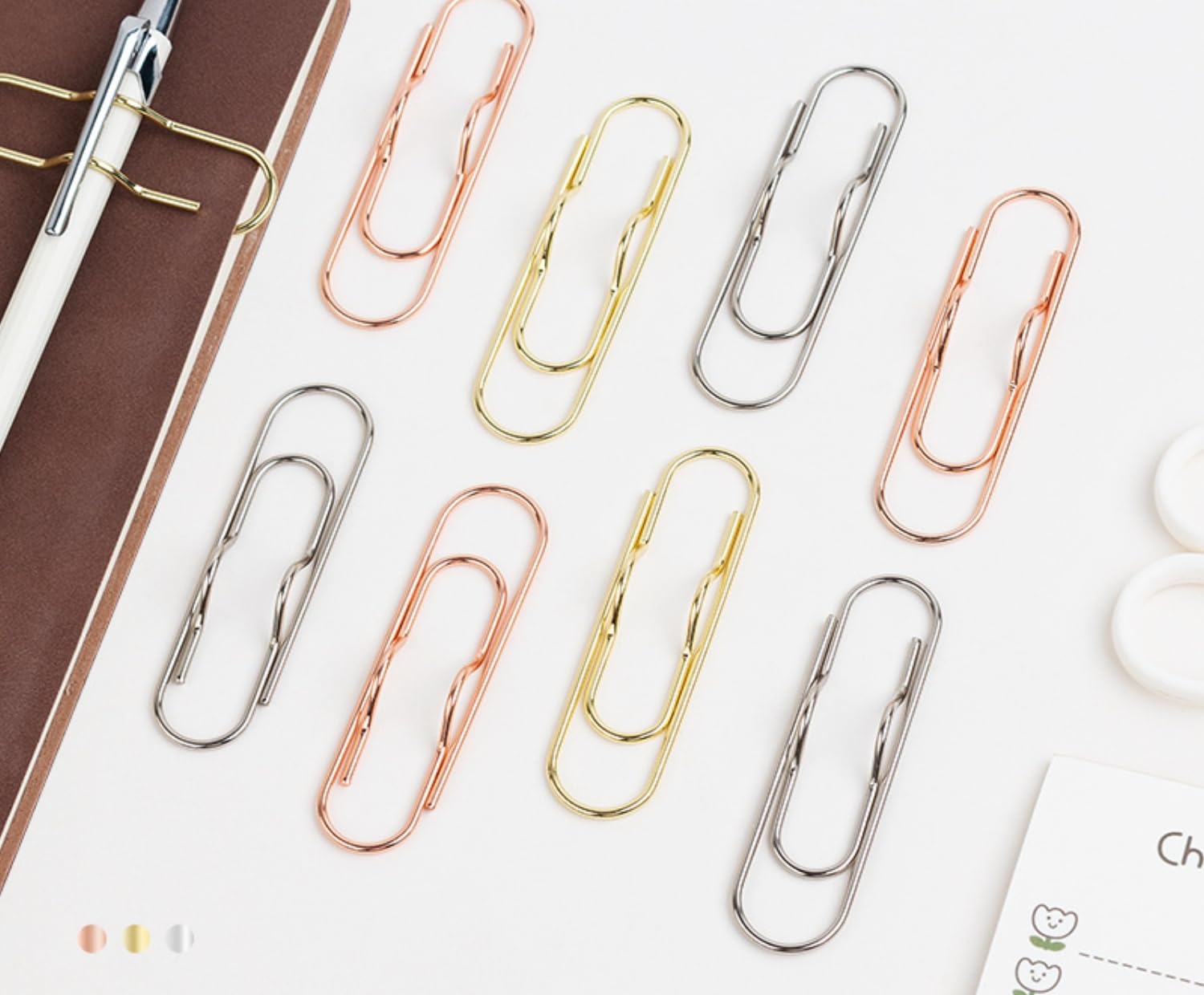 OFFCUP Metalen Penclips, 20st Roestvrijstalen Penclips, Metalen Paperclips, Penhouder, Metalen Clip Voor Pen, Metalen Pennenclip, Voor Klaslokaal, Studenten, Kantoor (Zilver