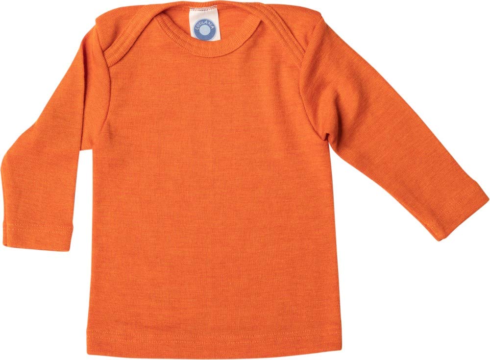 Cosilana, Baby Shirt/Undershirt, 70% Organic Wool, 30% Silk (orange, 0-2 months (Height 18-22) (50/56))