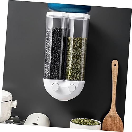 Miniatura 8 de 1pc Montado en Pared - Grano de Azúcar Capacidad Doméstica Cocina Dry Rise Tea Harina Dispensador Almacenamiento Hogar Contenedores Doble Condimento