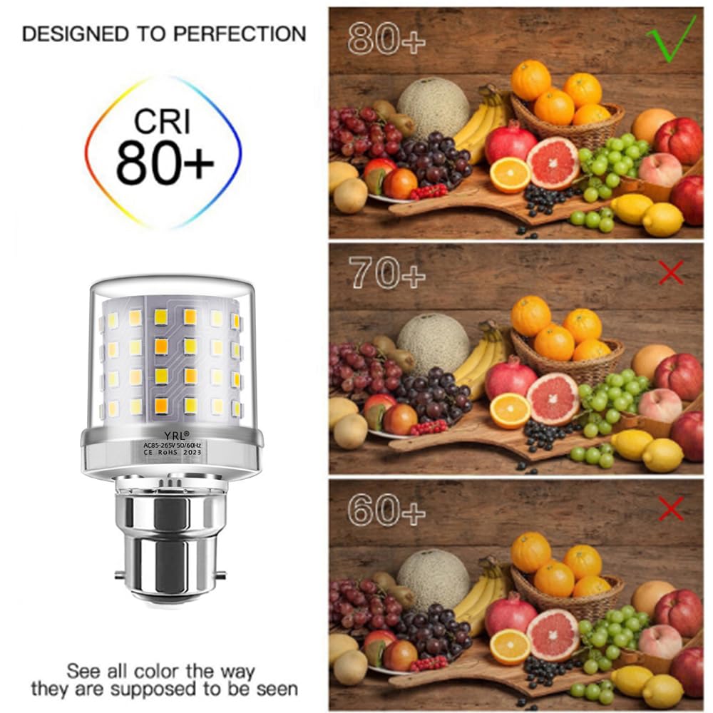 Mini LED Corn Light Bulb, 9W, B22 Socket, 3000K Warm White, 80W Equivalent, 800Lumen, Candelabra LED Light Bulbs - Image 3