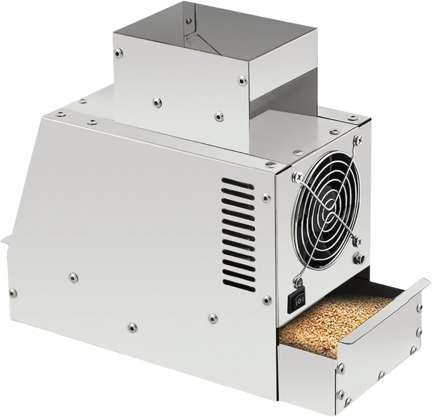 Vogelfutter-schalenteiler, Vogelfutterreiniger Mit Verstellbarer Prallplatte Und 2 Windgeschwindigkeitsstufen, Edelstahl, Vibrationsdämpfung, Für Getreide, Melonenkerne, Papageienfutter Usw.