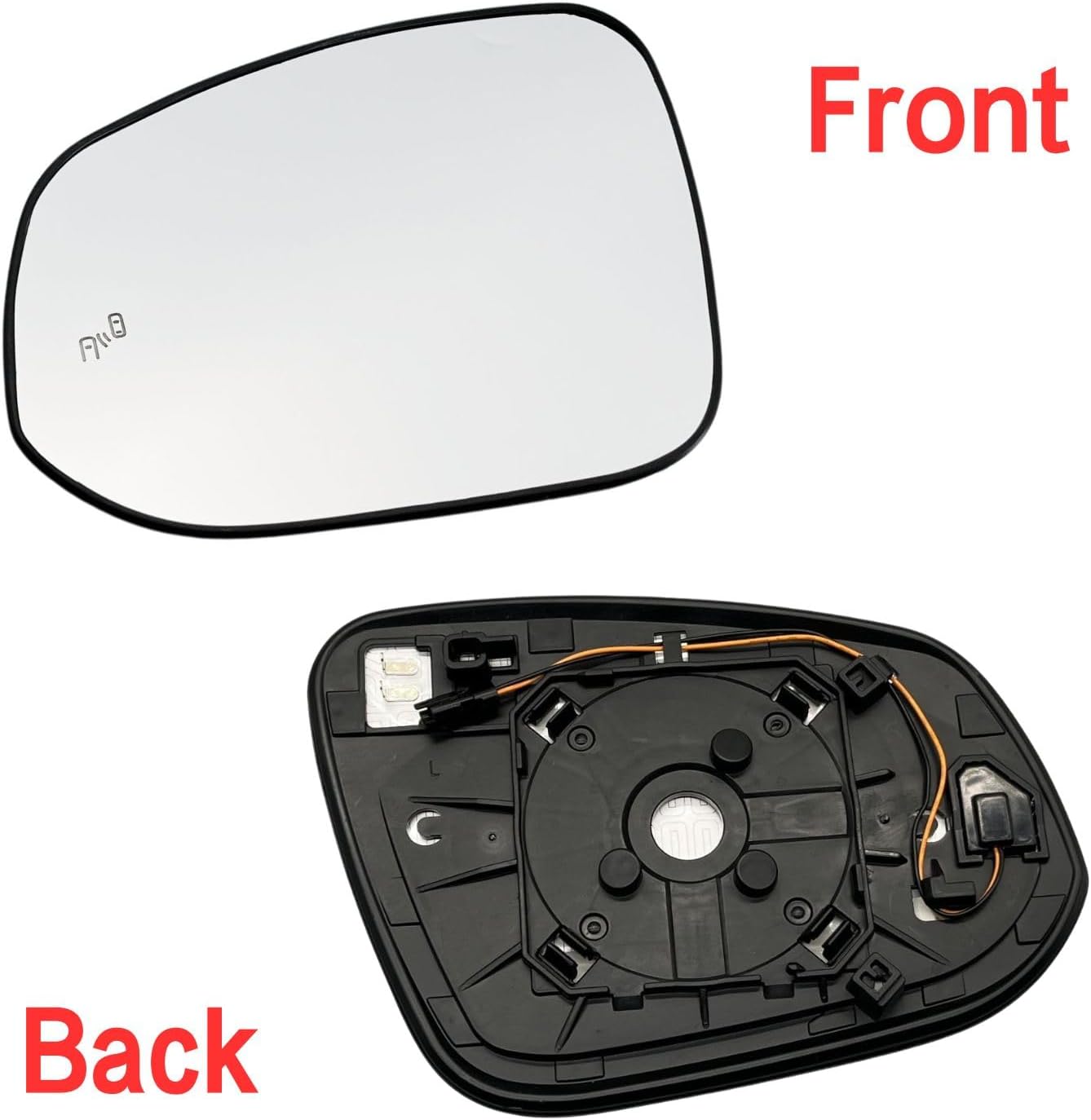 Left Driver Side Mirror Glass Heated w/Blind Spot Without Auto Dimming Compatible with for Toyota Rav4 2019-2024 Left Side View Mirror Replacement Glass With Backing (Blind Spot Left Driver Side)