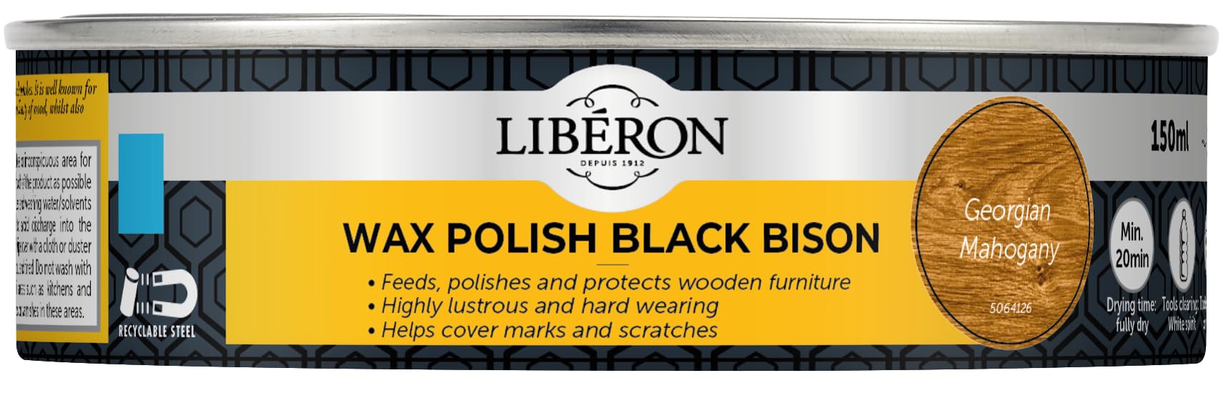 Black Bison Paste Wax, 150 ml, Georgian Mahogany