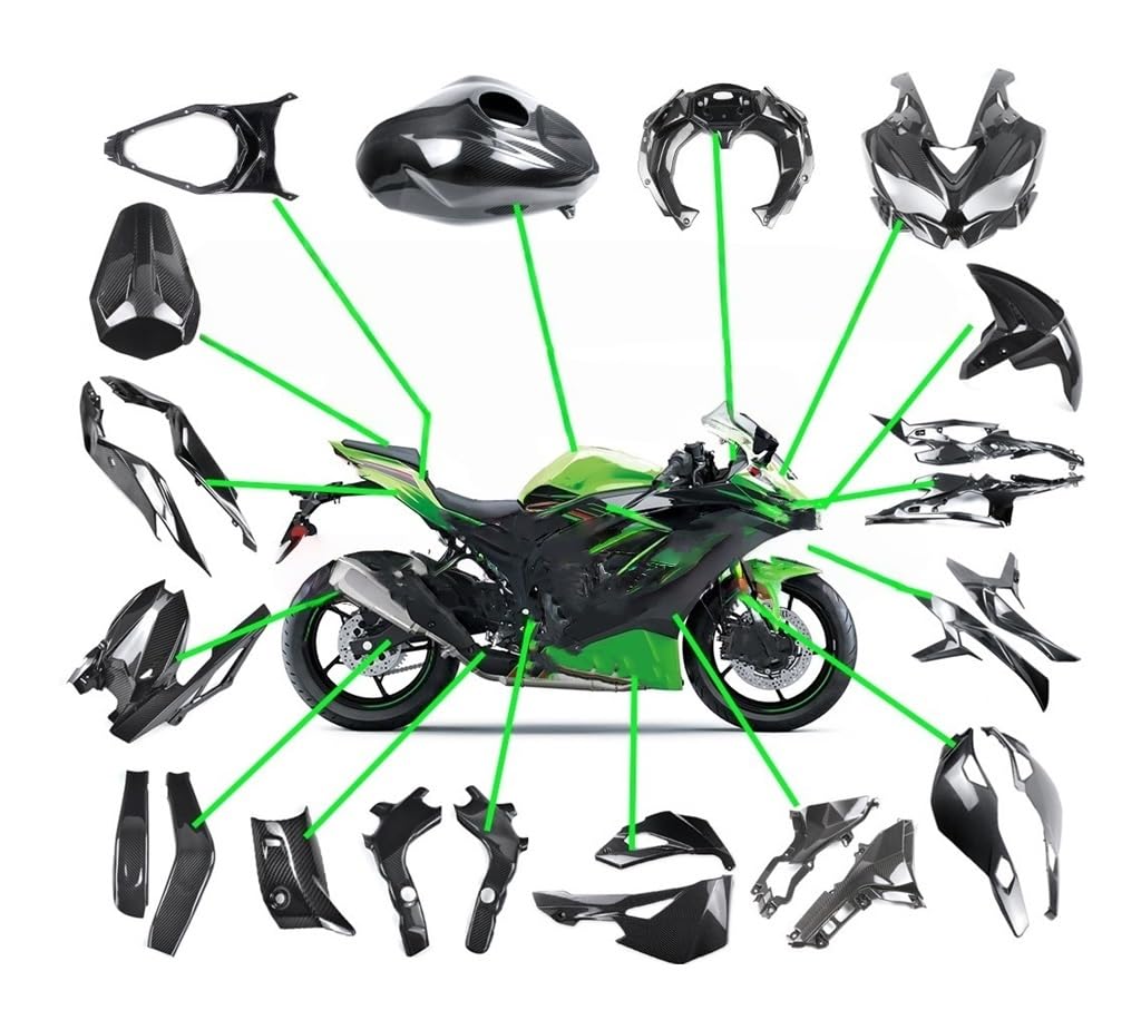 Motorrad Seitenverkleidung Für ZX4R ZX4RR ZX-4RR 2023 2024 Motorrad Volle Teile Abdeckung Panels Gugel Verkleidung Kits Seite Panel Abdeckung Verkleidung Schutz
