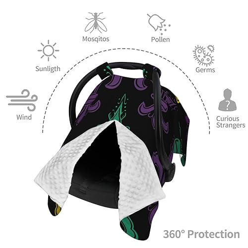 Miniatura 8 de Baby Car Seat Canopy Cover for Mom, Soft Breathable Nursing Breastfeeding Covers Multi Use Stroller Sun Shade Newborn Shower Gift3D Fleur De Lis