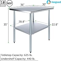 Vista 510 de Mesa de trabajo de acero inoxidable, mesa de metal