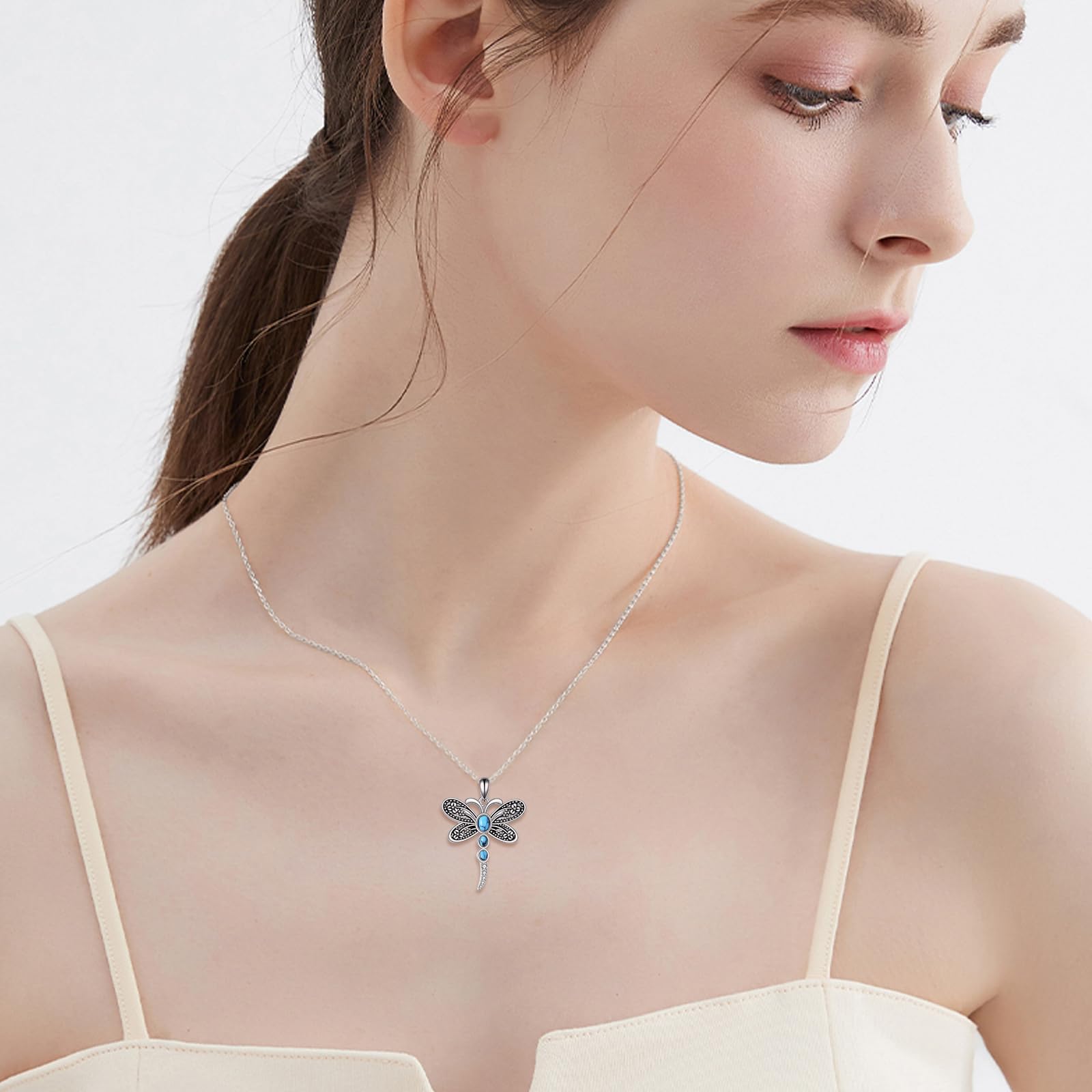 POPLYKE Spinne/Schmetterling/Fuchs/Killerwal/Pande/Hai/Katze/Eule/Meerjungfrau Kette 925 Sterling Silber Tier Halskette Anhänger Schmuck Geschenke für Frauen