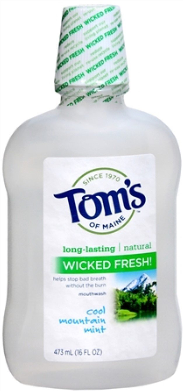 Tom's of Maine Wicked Fresh! Mouthwash Cool Mountain Mint 16 oz (Pack of 7)