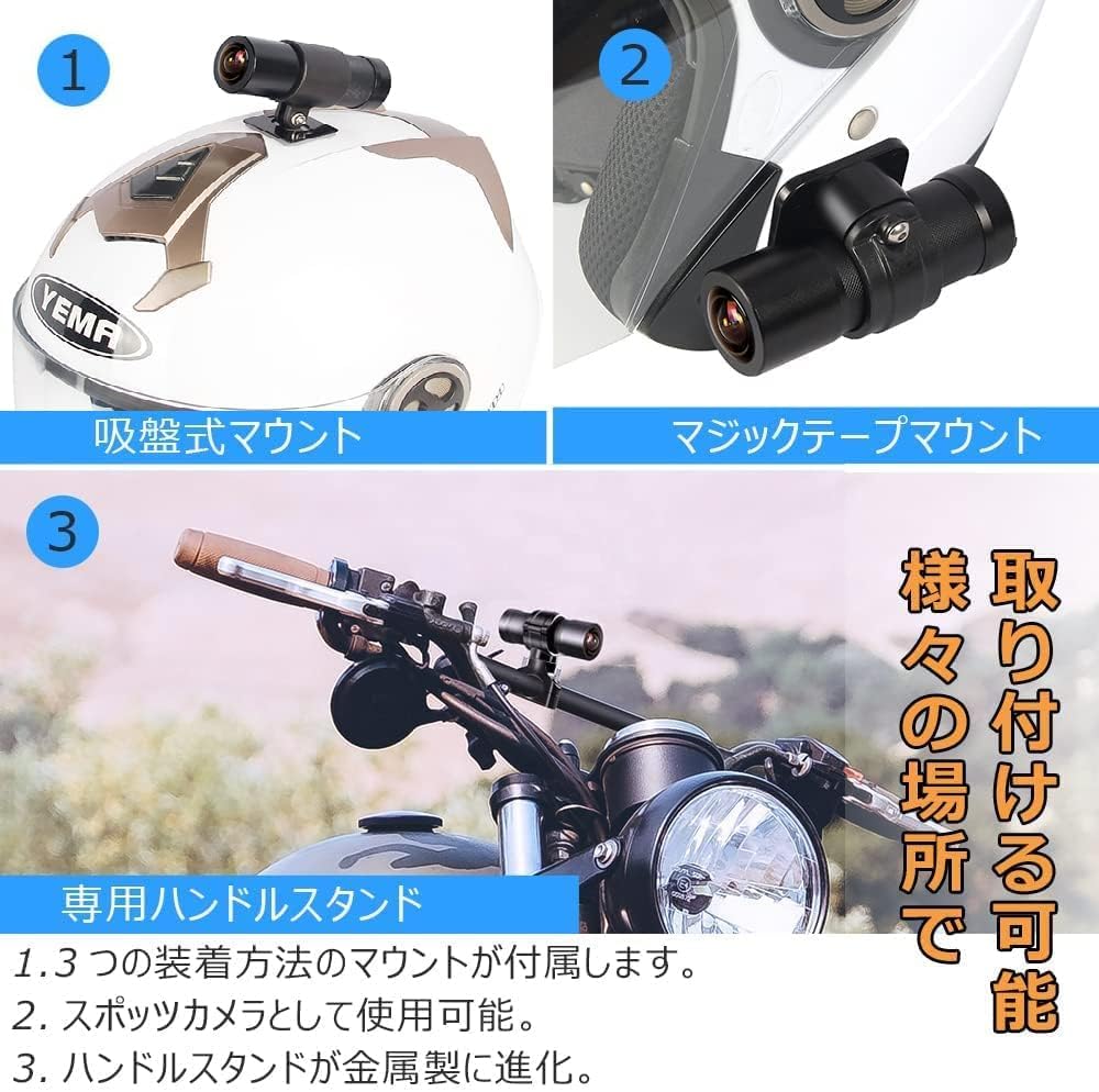 Telecamera per casco VSYSTO WiFi, Risoluzione ultra alta 2K, Angolo ampio di 170°, Impermeabile, Telecomando wireless, Sensore G, Registrazione in loop, Action camera per moto, sport e sci