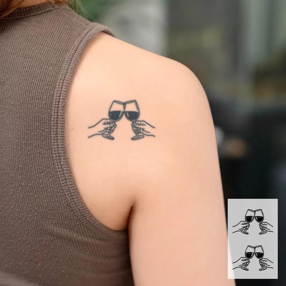 Tatuaje Minimalista De Aclamaciones, Pegatinas De Tatuaje Temporales A Base De Hierbas, Resistente Al Agua De Larga Duración Para La Palma Del Brazo(3 pcs)