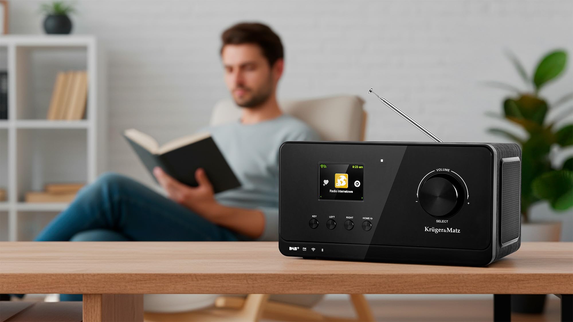Krüger&Matz Radio Internetowe Bezprzewodowe Budzik Bluetooth FM DAB+ KM0816.1