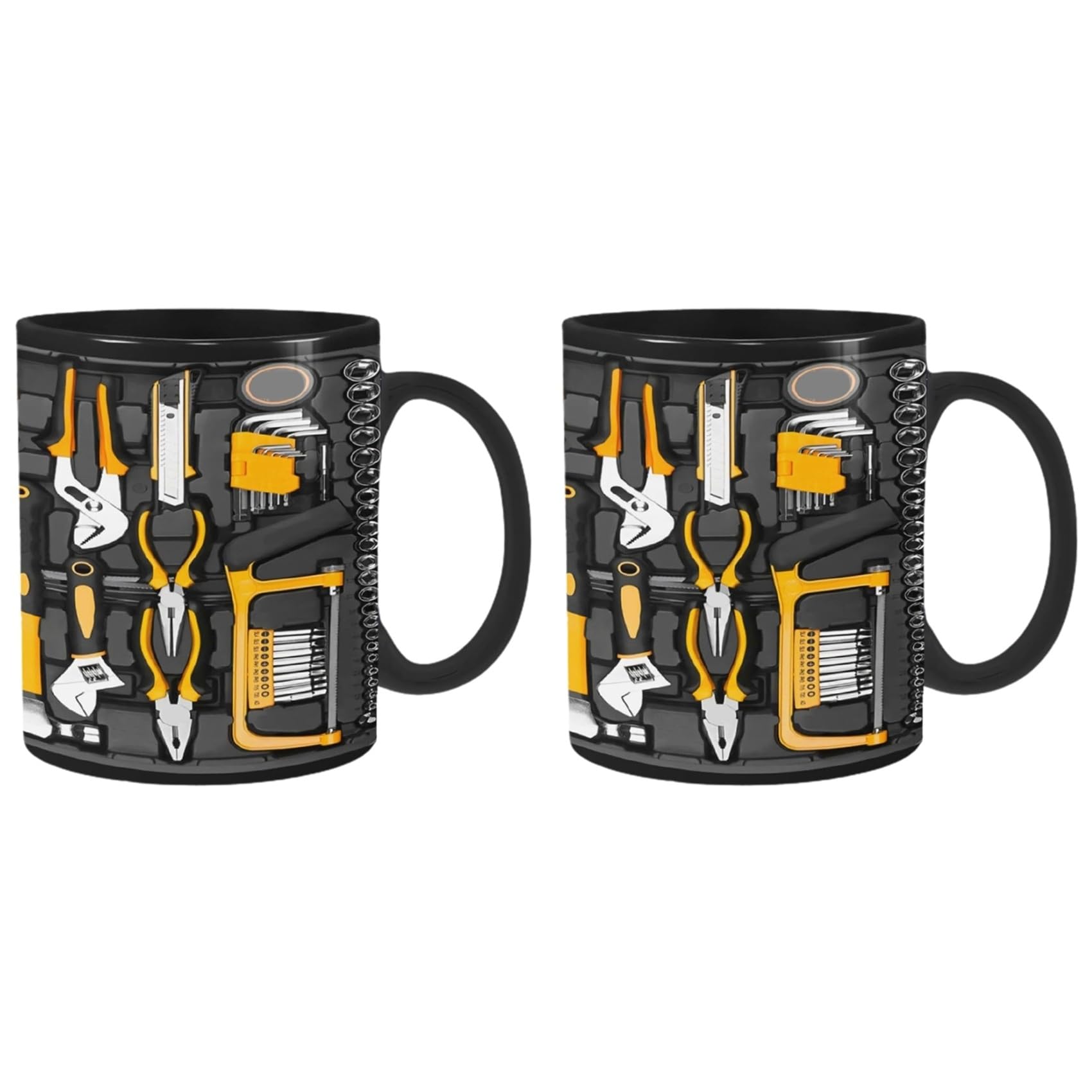 Hndhbfgrt 2X Funny Coffee Mug Ceramic Coffee Cup for Mechanics Large Toolbox Coffee Cup for Beer,Whiskey, Wine, Water