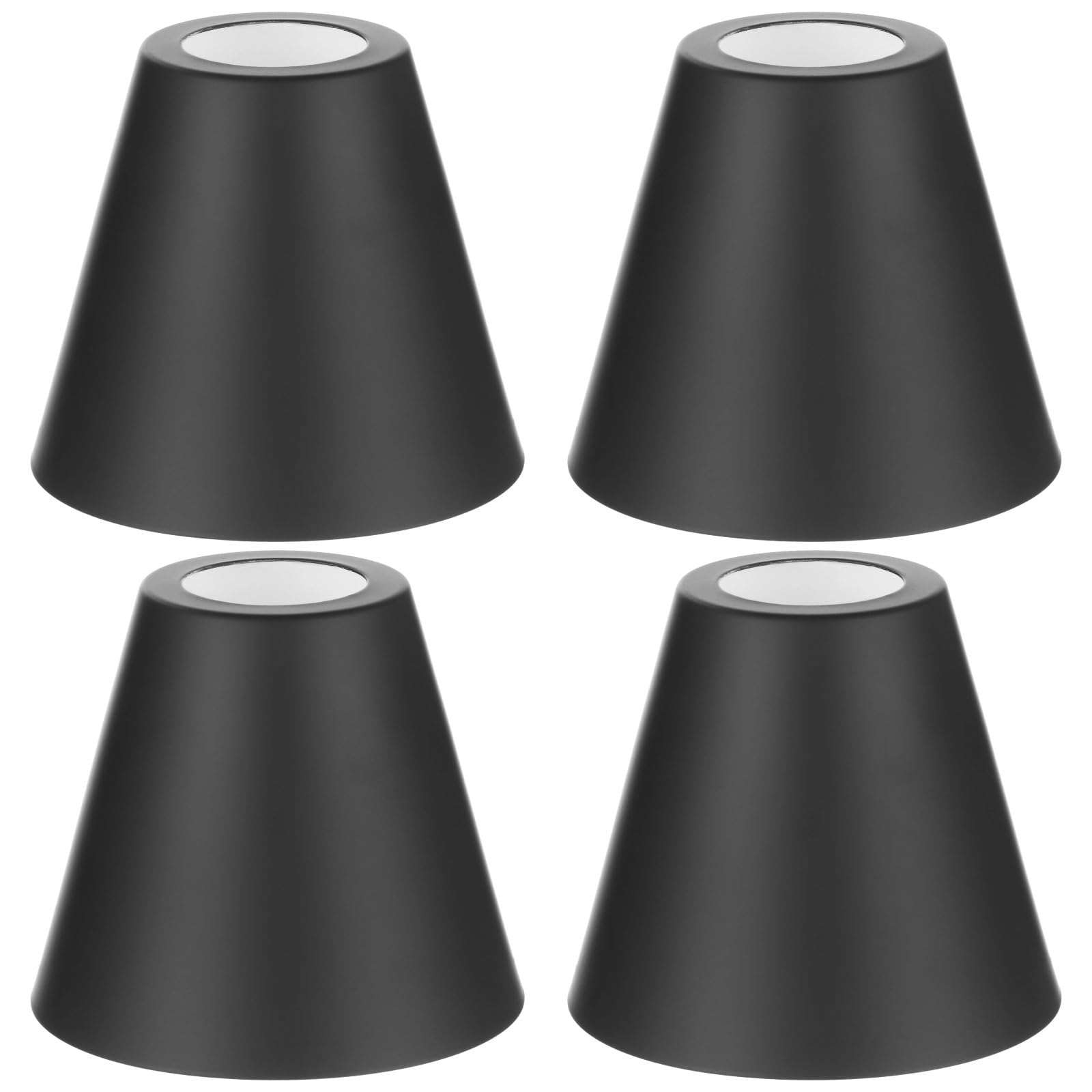 4 Pcs Barrel Metal Lampshades, Black Iron Cone Lamp Shades, Industrial Metal Pendant Light Covers, Modern Lighting Accessories for Table, Pendant, Floor, Wall Lamps