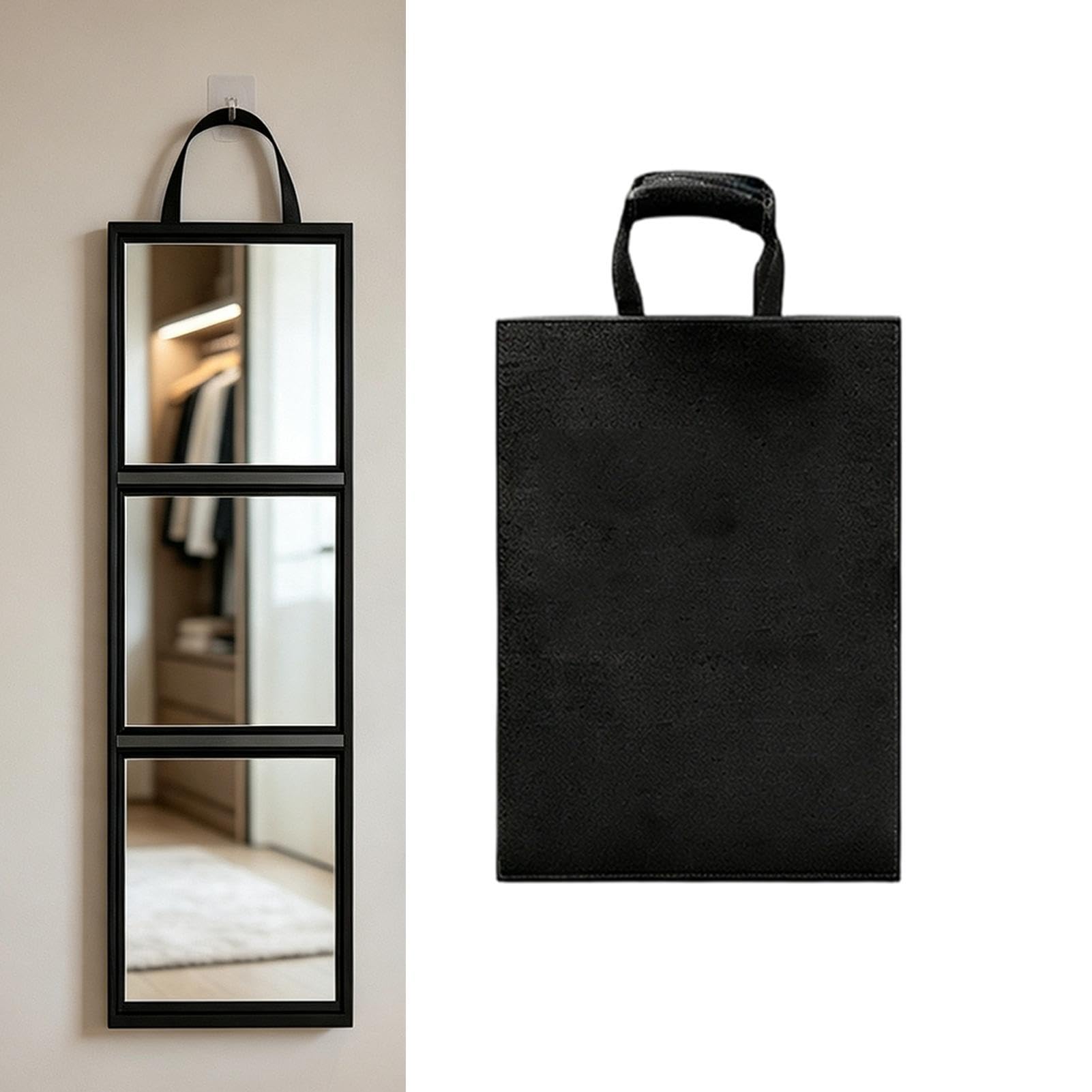 Generico Specchio Intero 116,84 x 30,48 cm Portatile Pieghevole a Tre Ante