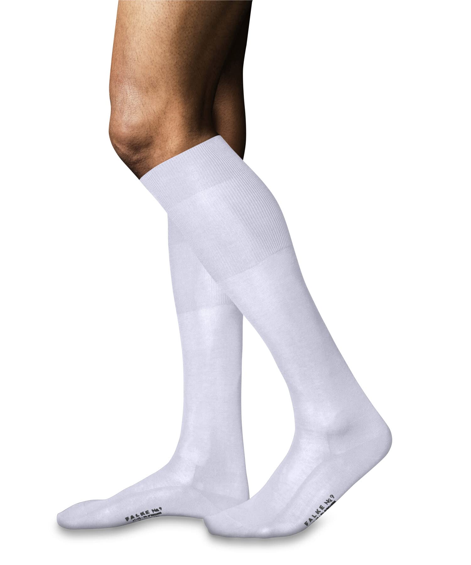 FALKE hombre No. 9 calcetines largos transpirable algodón fil d'Écosse largo brillo sedoso costura plana reforzada para los dedos de los pies sin presión liso elegante de alta calidad 1 par
