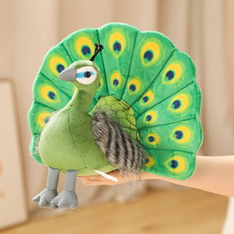 Image of AVSHUB Peacock Plush Soft Toy for Kids, Boys & Girls | Ultra Soft Stuffed Peacock Bird Toy for Playtime, Home Decor & Birthday Gift | Green | 30 cm