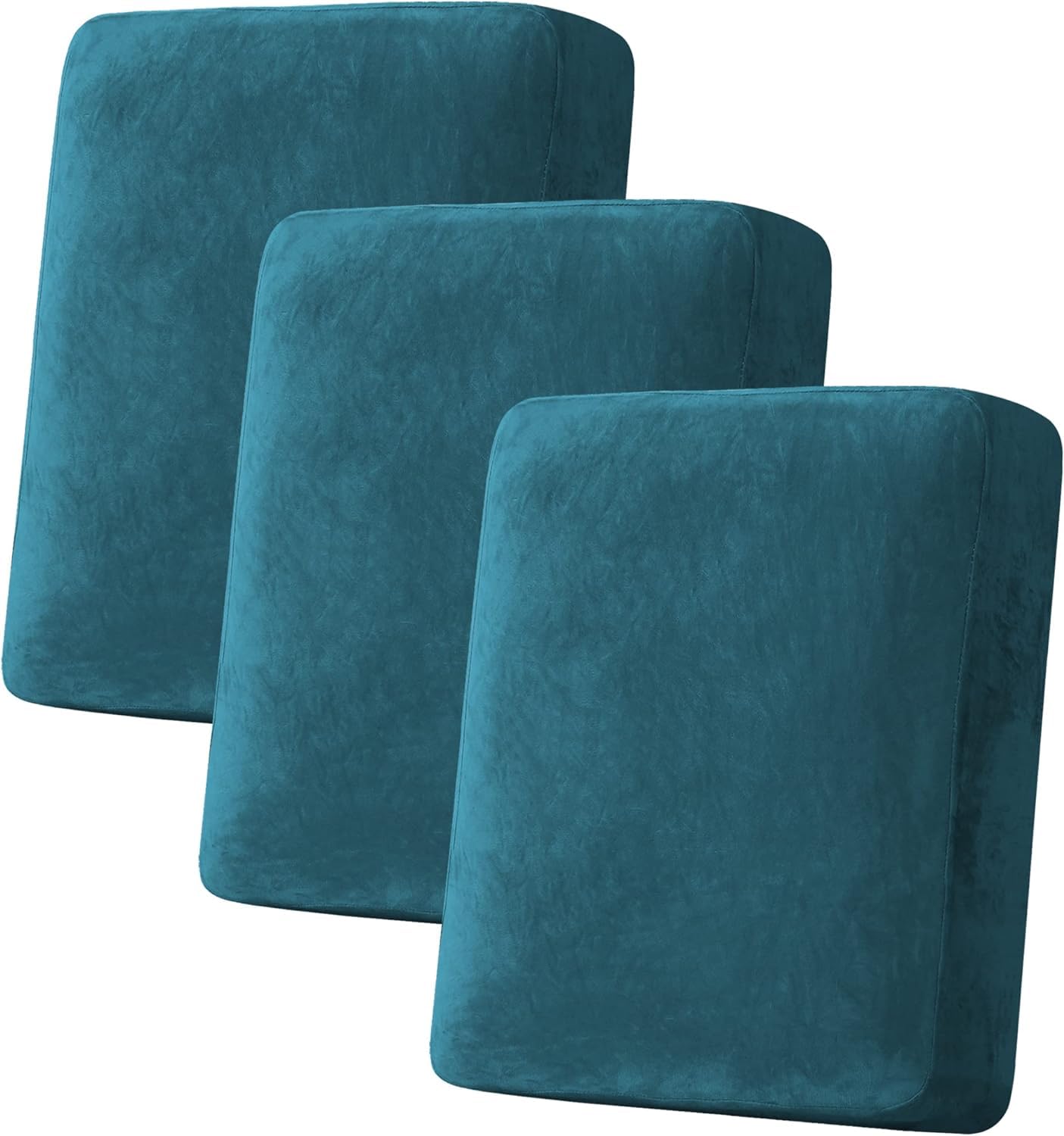 LINGKY Sofa Seat Cushion Cover, Sofa Cushion Slipcovers Stretch Velvet, Universal Non-Slip Couch Cushion Covers Replacement for Individual Furniture Protector (Deep Teal,1 Seater)