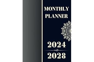 2024-2028 Monthly Planner 5 Year: 5-Year Calendar & Monthly Planner