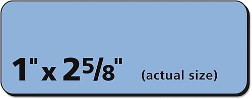 Miniatura 3 de Avery 5980 Etiquetas permanentes de identificación de alta visibilidad, láser, 1 x 2 5/8, azul pastel, 750 unidades