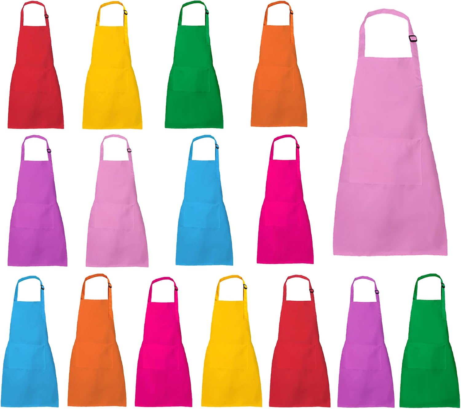 Kids Waterproof Apron with Pockets Adjustable Children Aprons Chef Cooking Baking Painting for Boys and Girls