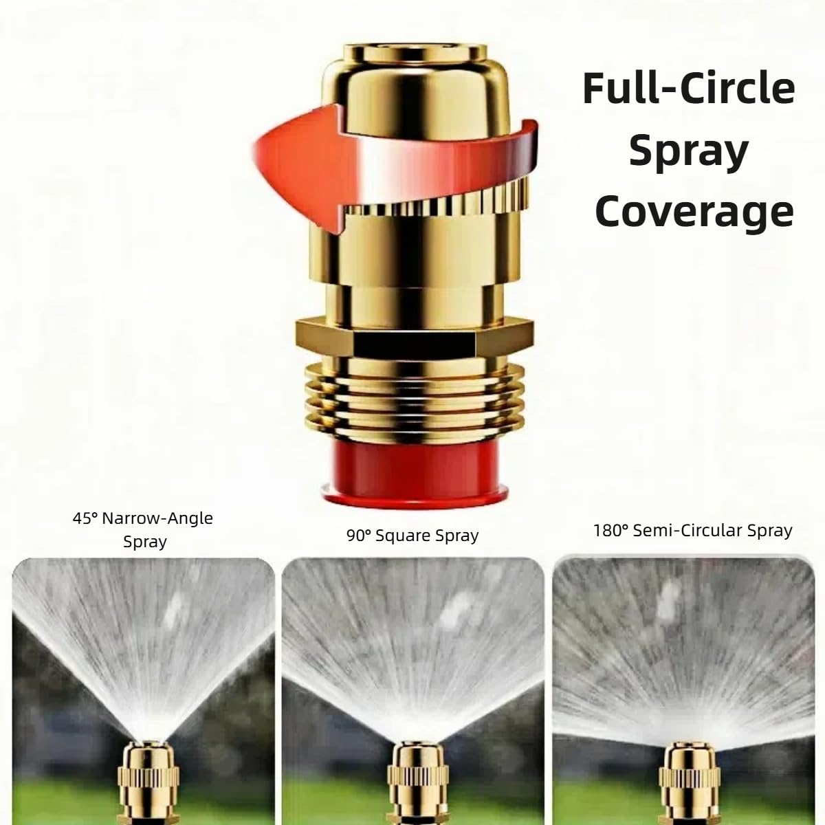 Metall-Rasensprinkler für Hof, 3 Stück, automatischer Garten-Wassersprinkler auf Spike-Basis, verstellbare Messingsprinklerdüse, 360 Grad, große Flächenabdeckung für Rasen, Gras, Terrasse