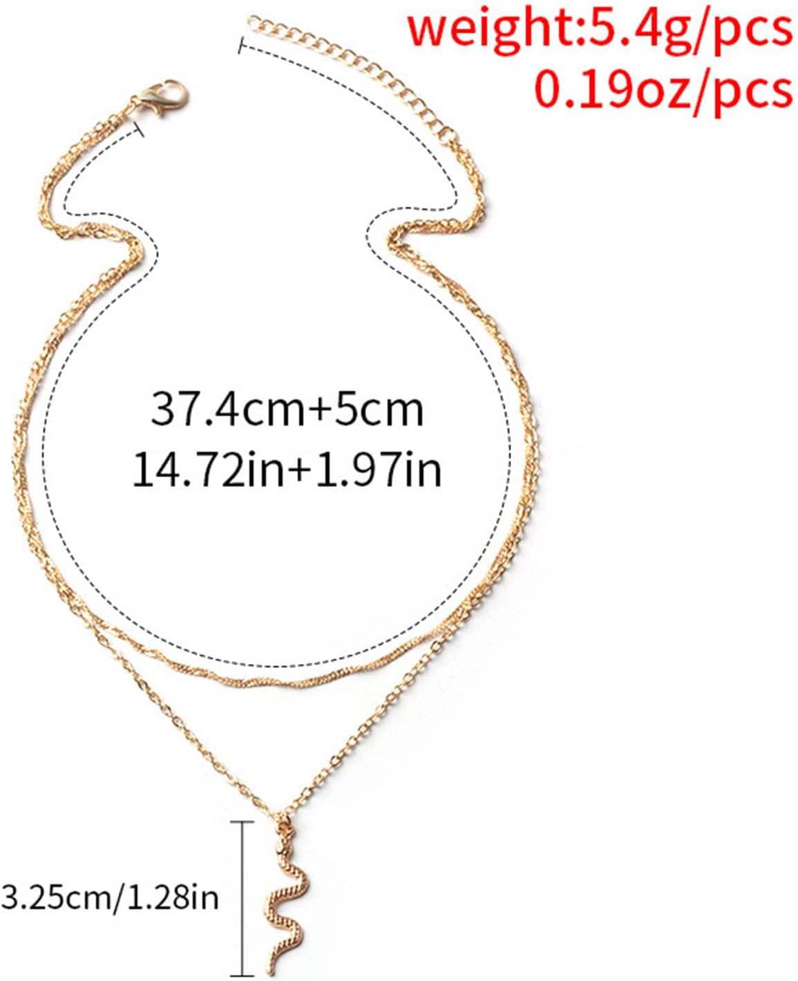 Vintage Layered Snake Necklace Punk Snake Pendant Necklace Snake Choker Necklace Goth Serpent Necklace Punk Animal Necklace Chain Jewelry for Women - Image 5