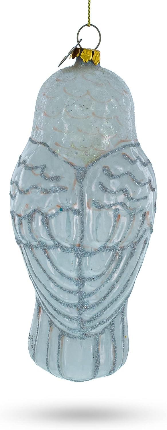 White Owl Glass Christmas Ornament - Image 8