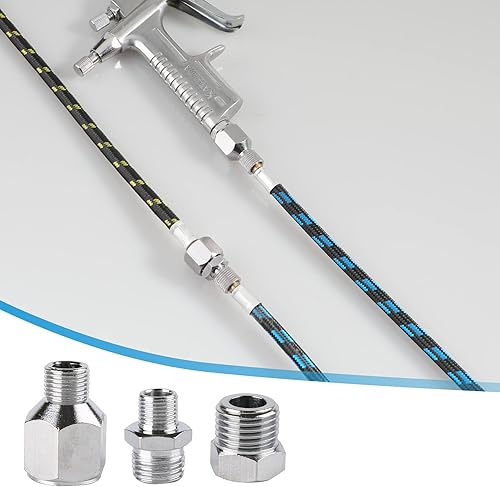 Miniatura 6 de SAGUD Juego de adaptador de aerógrafo 9 uds., kit de conector de montaje de cepillo de aire, accesorios de aerógrafo para mini compresor de aire y