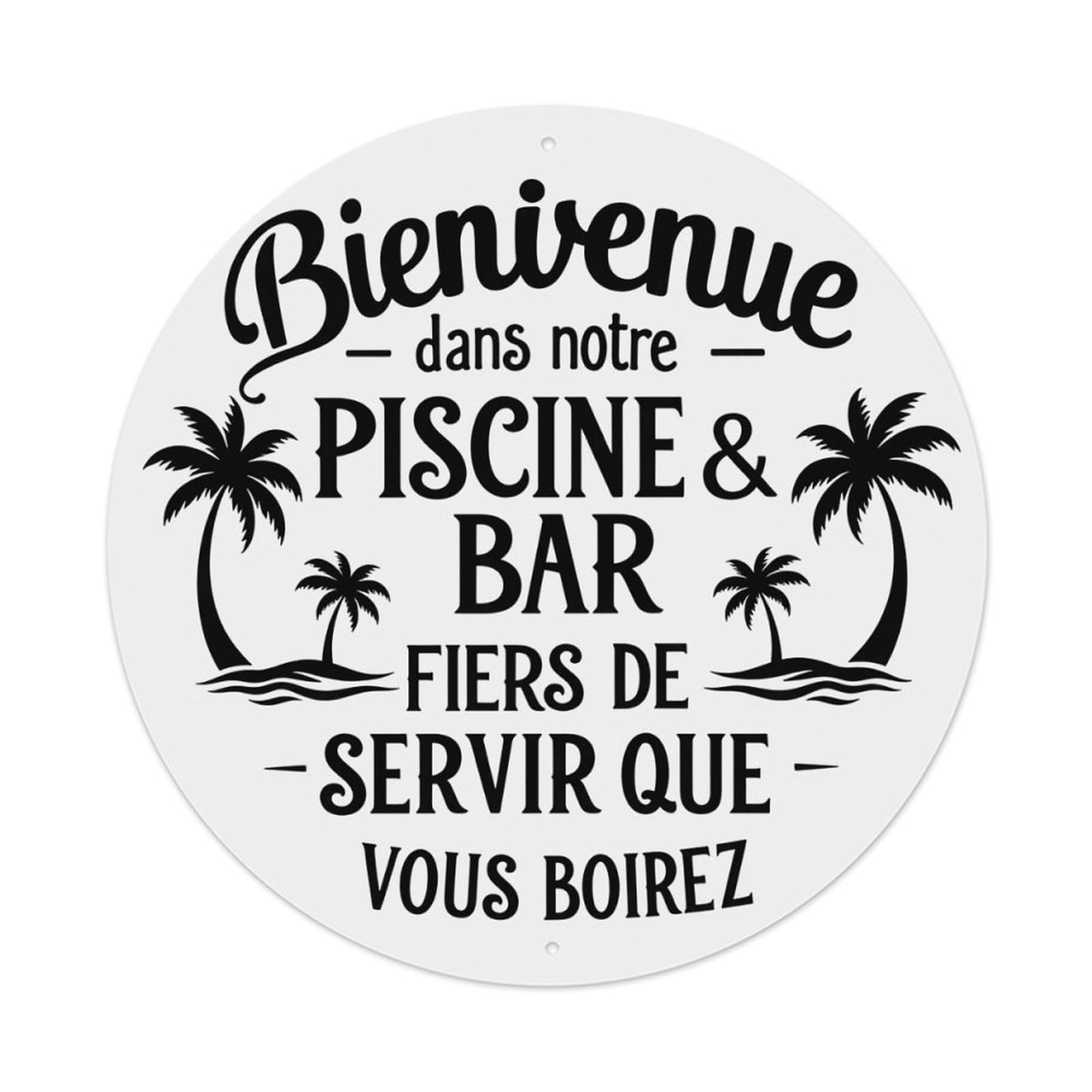 Welcome To Our Pool Bar Proud To Serve What You Will Drink Round Tin Sign Retro Metal Sign for Cafe Bar Pub Home Game Room Gym Club Wall Decoration Vintage Metal Poster 8x8 Inch