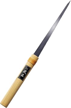 Japanese Pull Saw Woodworking Small Keyhole Saw 7-7/8" Made in JAPAN, Ryoba Double-Edge Handsaw for Wood, Plywood, Drywall, Sheetrock, Gypsum Board, Plasterboard, Wood Handle